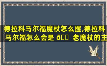 德拉科马尔福魔杖怎么握,德拉科马尔福怎么会是 🐠 老魔杖的主人